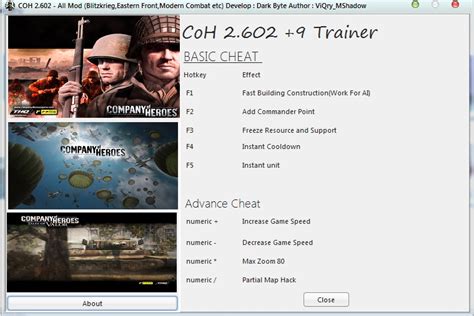 company of heroes - legacy edition trainer